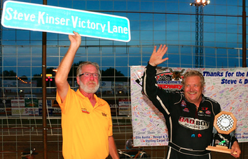Ellis Austin (Father of Andrea) presenting to The King Steve Kinser