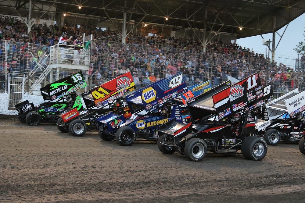 Would of Outlaws Sprint Cars at The World Famous Legendary Bullring River Cities Speedway in Grand Forks ND - Photo by Mike Spieker - Speedway Shots